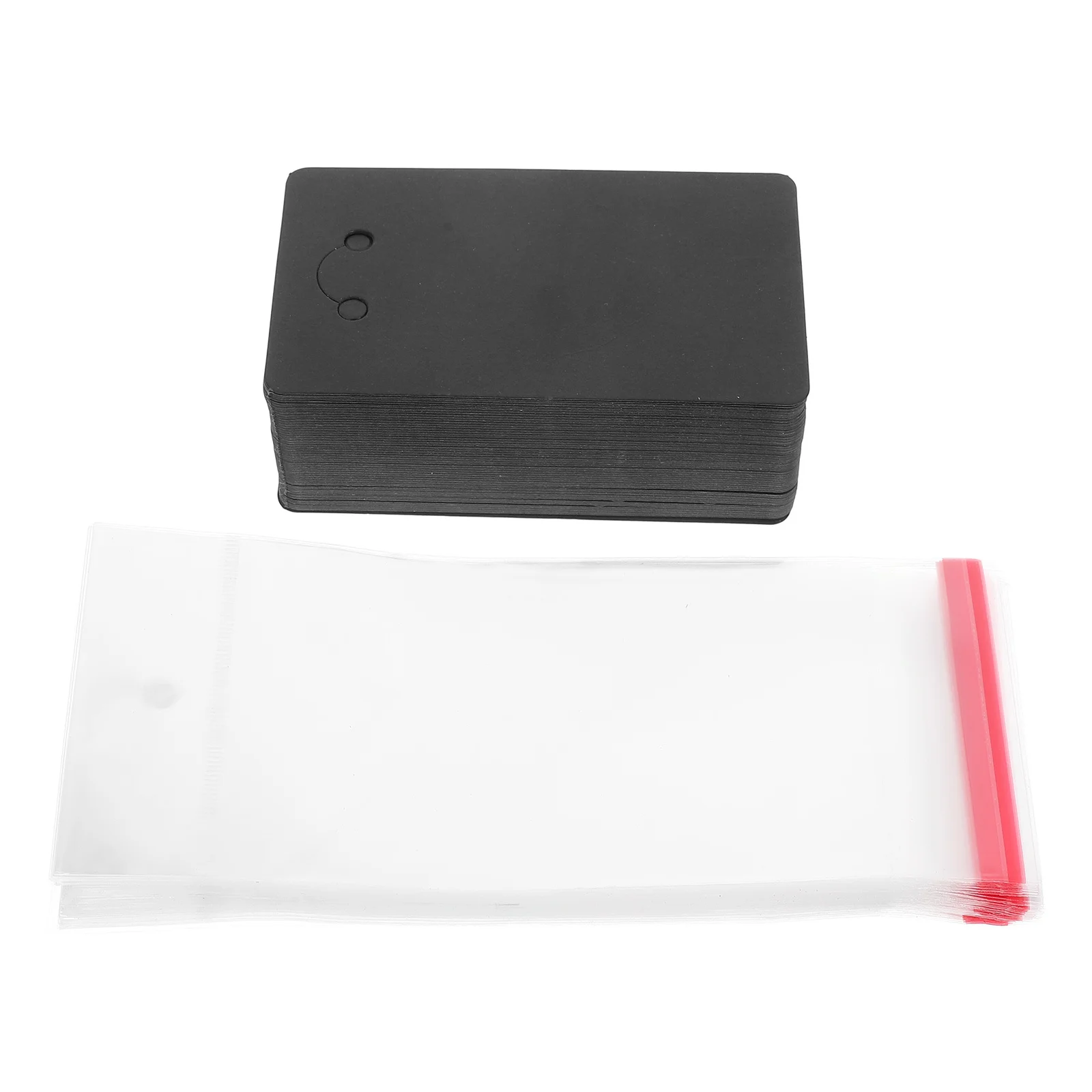 

1Set Keychain Display Card with Self-Sealing Bag for Jewelry Earring Necklace Holders Packaging Cards Small Business Supplies