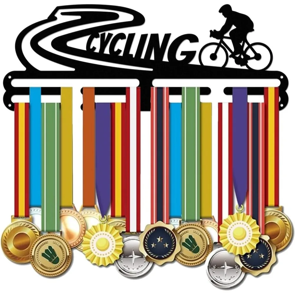 Medal Holder Cycling Theme Medals Display Frame Mountain Biking Iron Medal Hook for Competition Medal Holder Display Wall