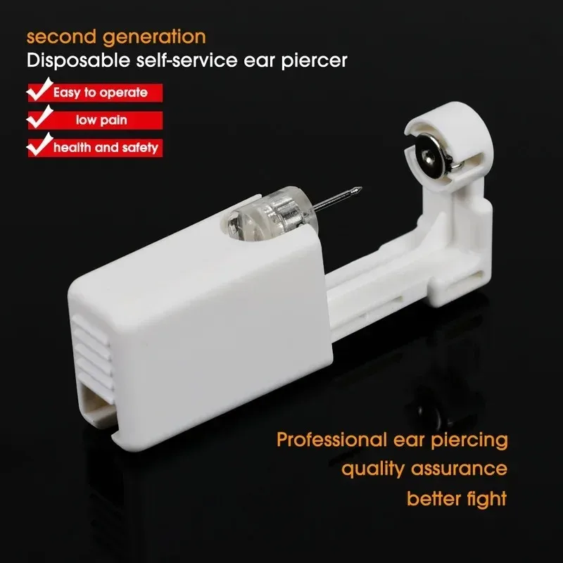 1/2Pcs Disposable Sterile Ear Piercing Kit, Cartilage Tragus Helix Piercing Gun No Pain Piercer Tool Machine Set Stud Jewelry
