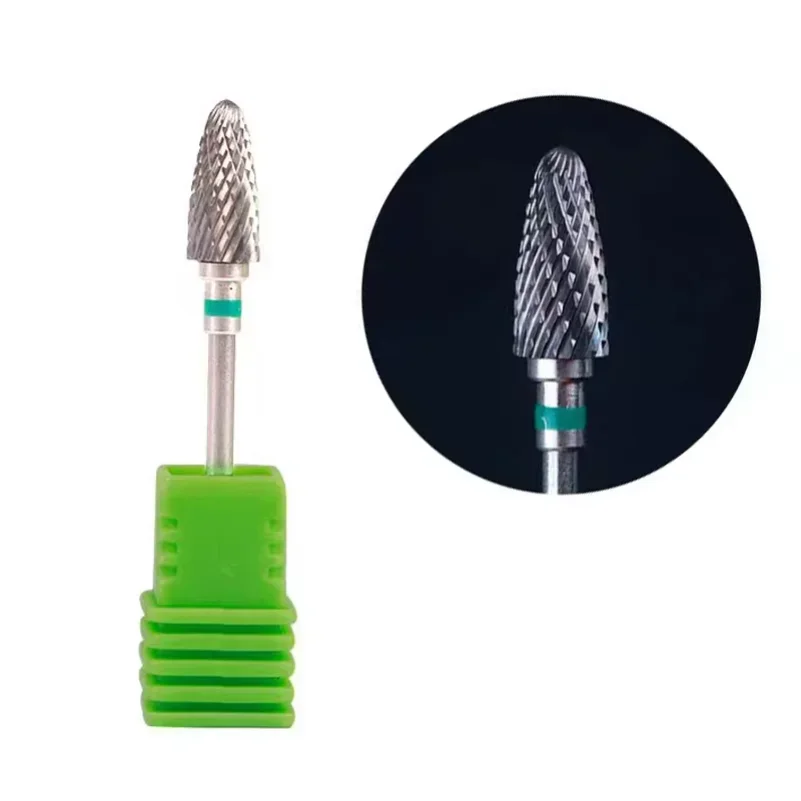 Bullet Carbide Nail Drill Bits Professional Rotary Flame Nail Bit Manicure Acrylic Gel Remover Nails Accessories Tools