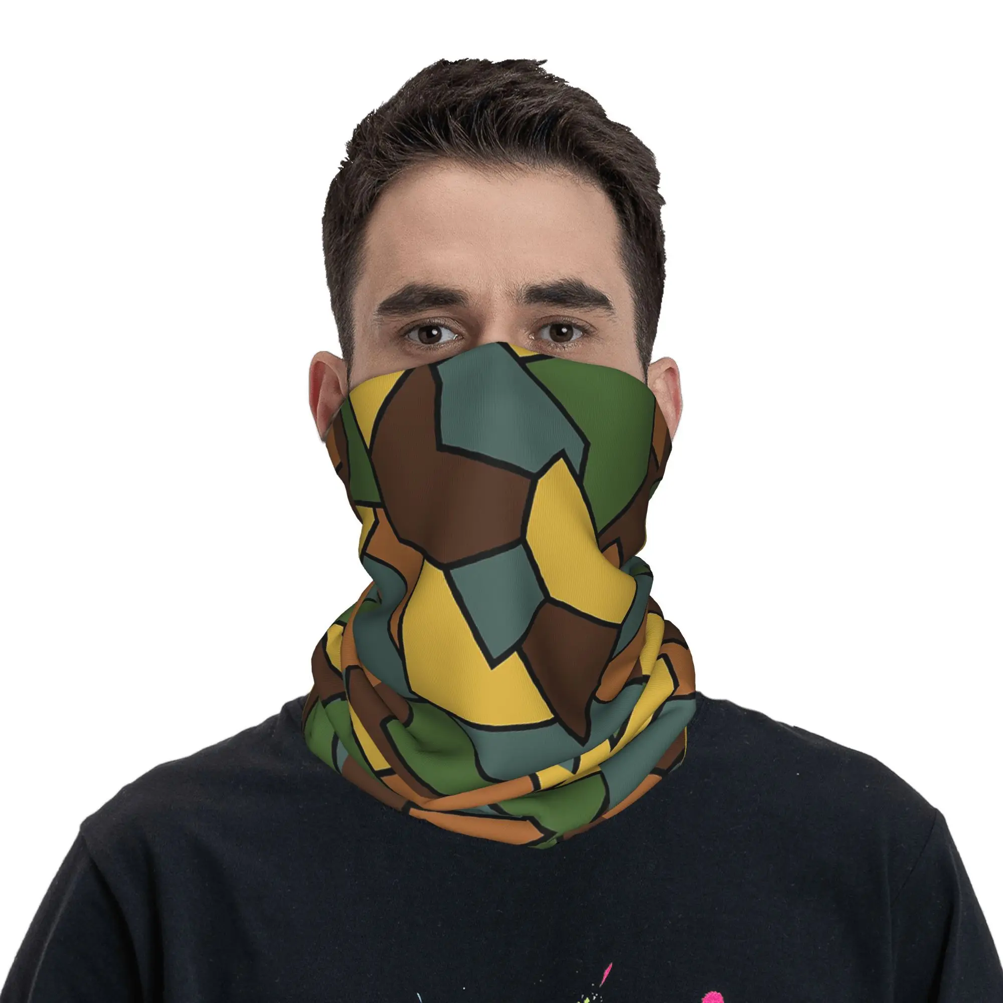 

WW1 German Camouflage Bandana Neck Gaiter Printed Wrap Scarf Multi-use Cycling Scarf Riding Unisex Adult All Season