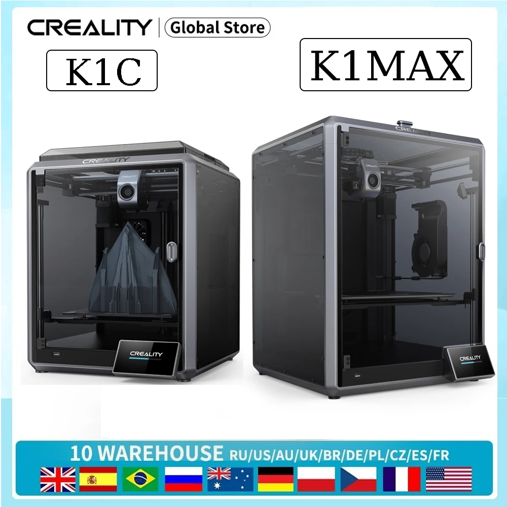 Impresora CREALITY K1C / K1MAX 600 mm/s Impresión de alta velocidad Súper detección AI LIDAR 32 mm3/s Gran flujo Potente ventilador dual