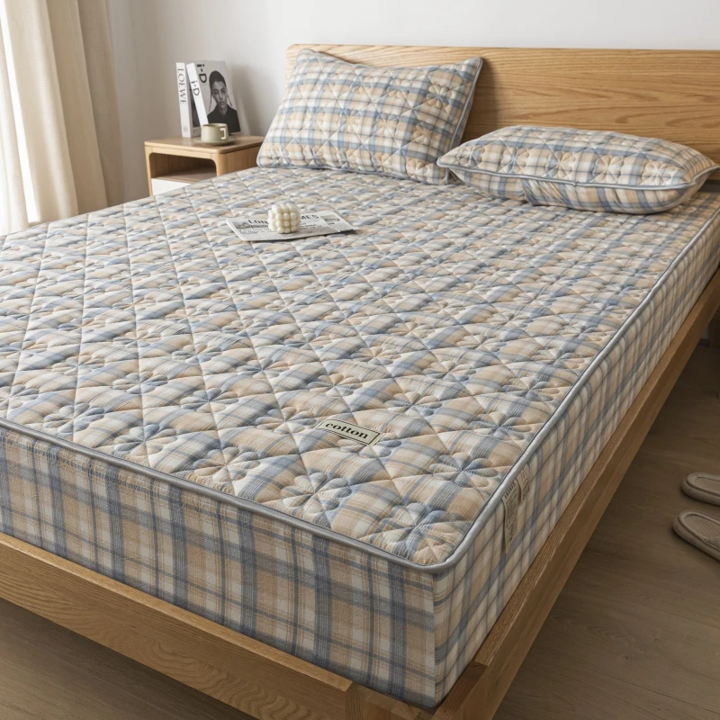 A-Class Hypoallergenic Washed Cotton Quilted Mattress Cover - Soft, Antibacterial, Cozy for a Restful Night\'s Sleep