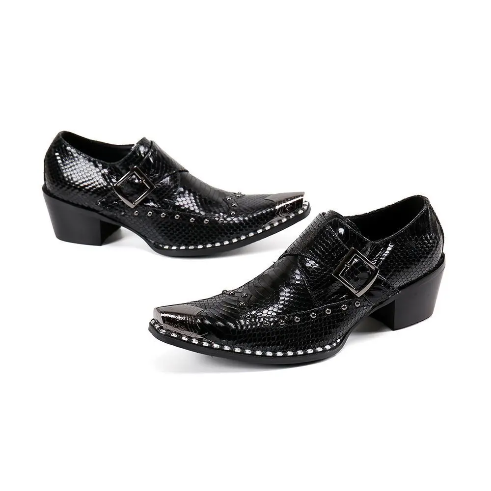 Neue Herren Dressing Schuhe Luxus schwarz Schnürung Serpentin atmungsaktive Designer Mode männlich High Heel Party Schuhe Gentleman spitz