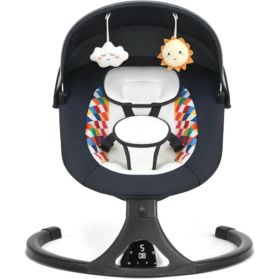 

Детские качели для младенцев. Современные детские качели с пультом дистанционного управления Bluetooth. 5-скоростные движения. 12 успокаивающих звуков. Портативные для новорожденных.