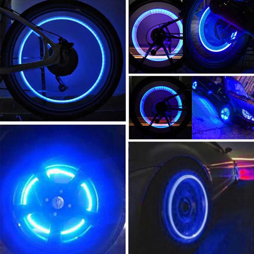 2pcs Cars Wheel Caps Decotation Cars Light for Tire Hub Lamp Bike Wheel Deco LED Tire Valve Caps Auto Cars Accessories