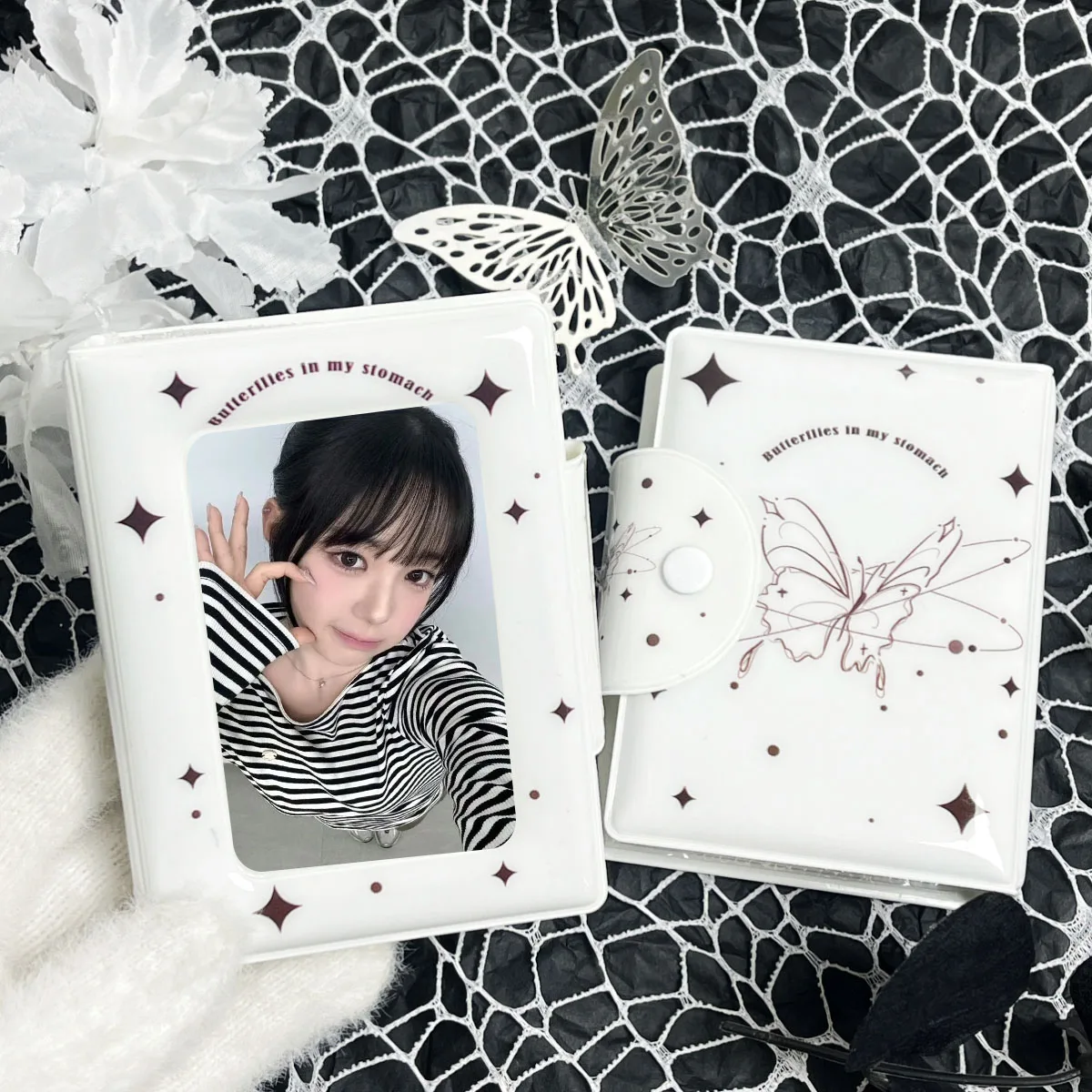 

Black Butterfly Photo Small Card Bag Mini Album 3-3.5 Celebrity Album Cardbook Suitable for Celebrity Small Card Collection