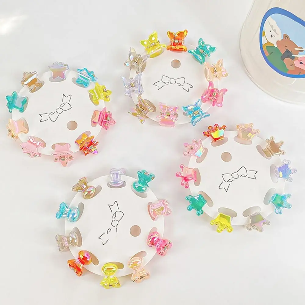 Accesorios para el cabello Mini garra para el cabello transparente Color caramelo estrella pinza para el cabello tipo cangrejo adornos para el cabello pasadores flor Mini garra para el cabello