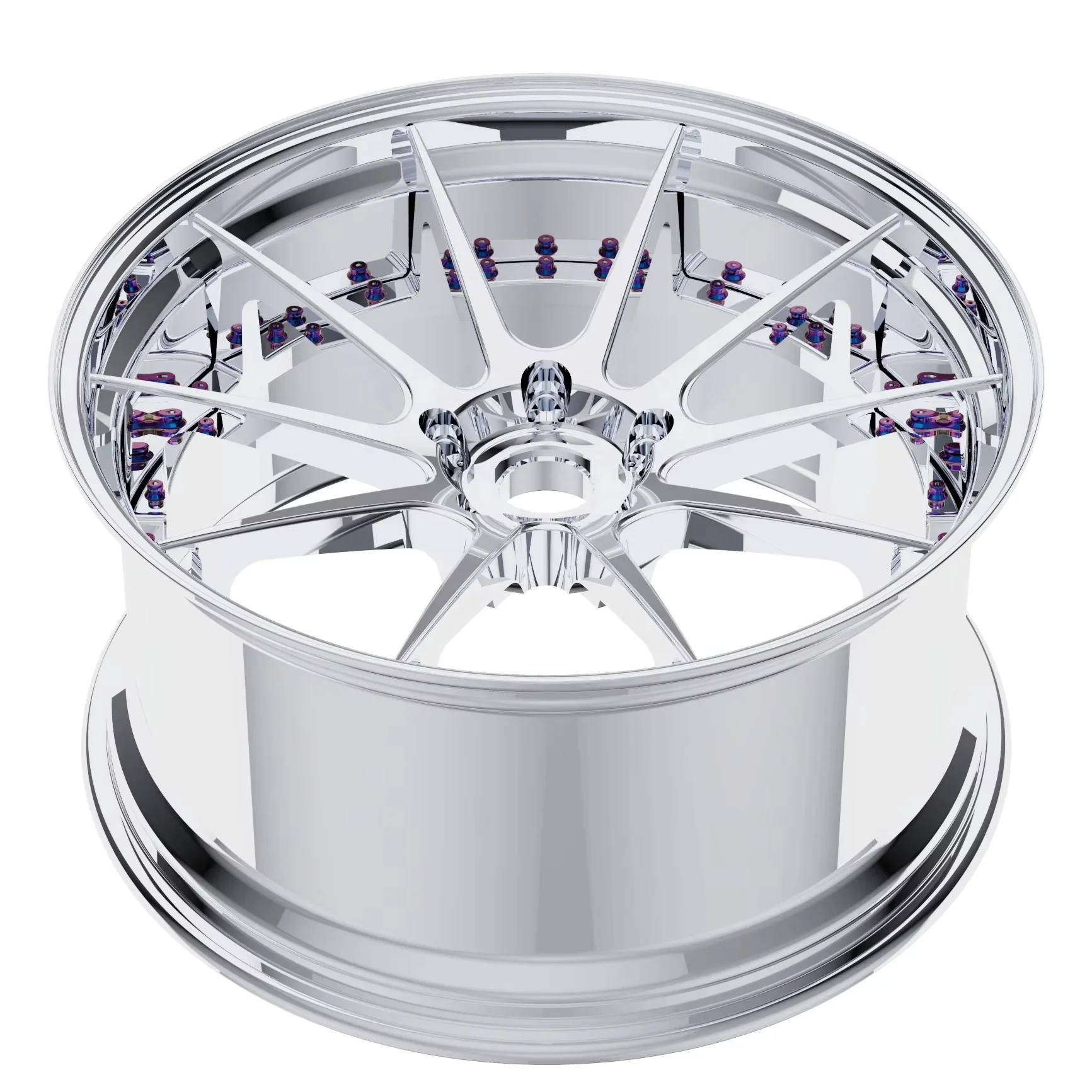 New Design Deep Concave All Chrome Color With Titanium Screws 19 20 21 Inch Forged Wheels Customize Size