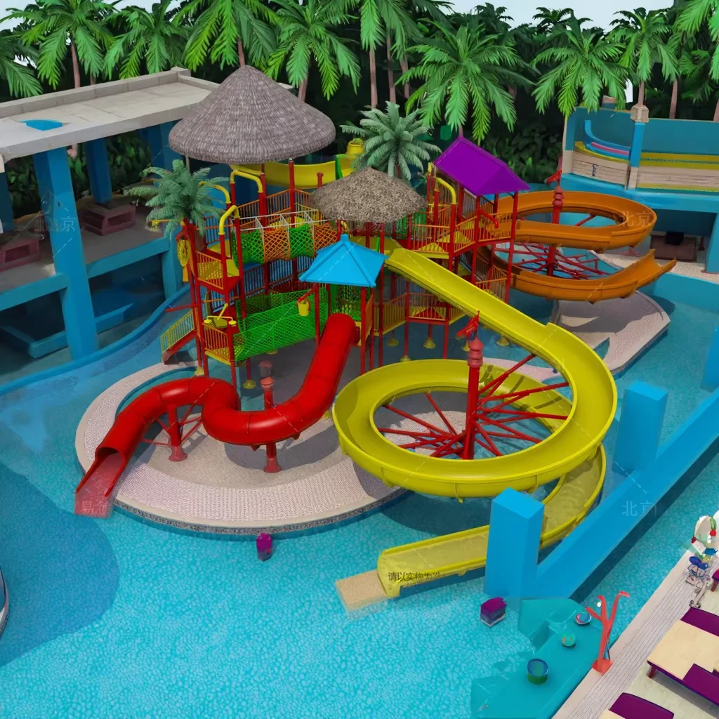 

Water Park Fiberglass & Metal Slide Indoor Playground Equipment Attractions for Resorts Amusement Parks Home