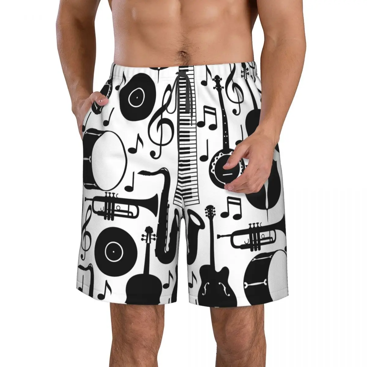 Mens Swimwear Swim Short Trunk Guitar And Instrument Beach Board Shorts Swimming Surffing shorts