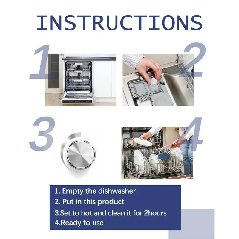 24pcs Dishwasher Cleaner Strong Oil Stain Removal Descaling Detergent Tablets Kitchen Cleaning Tools Dishwasher Cleaning