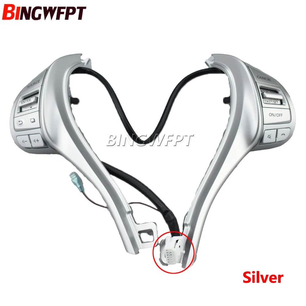 

(Available in two colors) Steering Wheel Button Audio Volume Cruise Control Switch 25550-4BG3A For Nissan X-trail 2013-2016