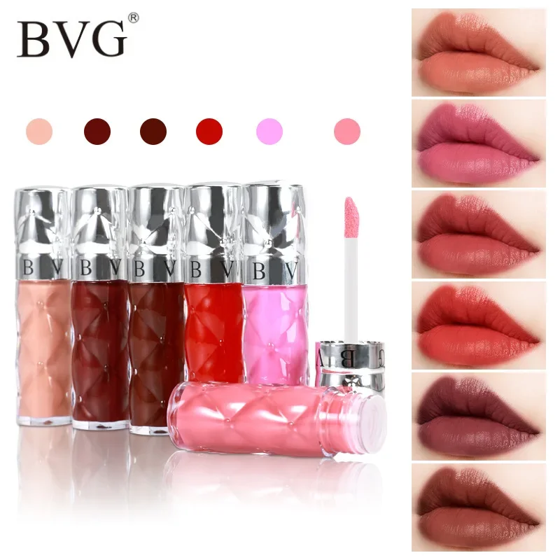 

BVG 6 Color Liquid Lipstick Shiny Hydrating Texture Waterproof Long Lasting Color Rendering New Popular Lip Gloss Cosmetics 6ml