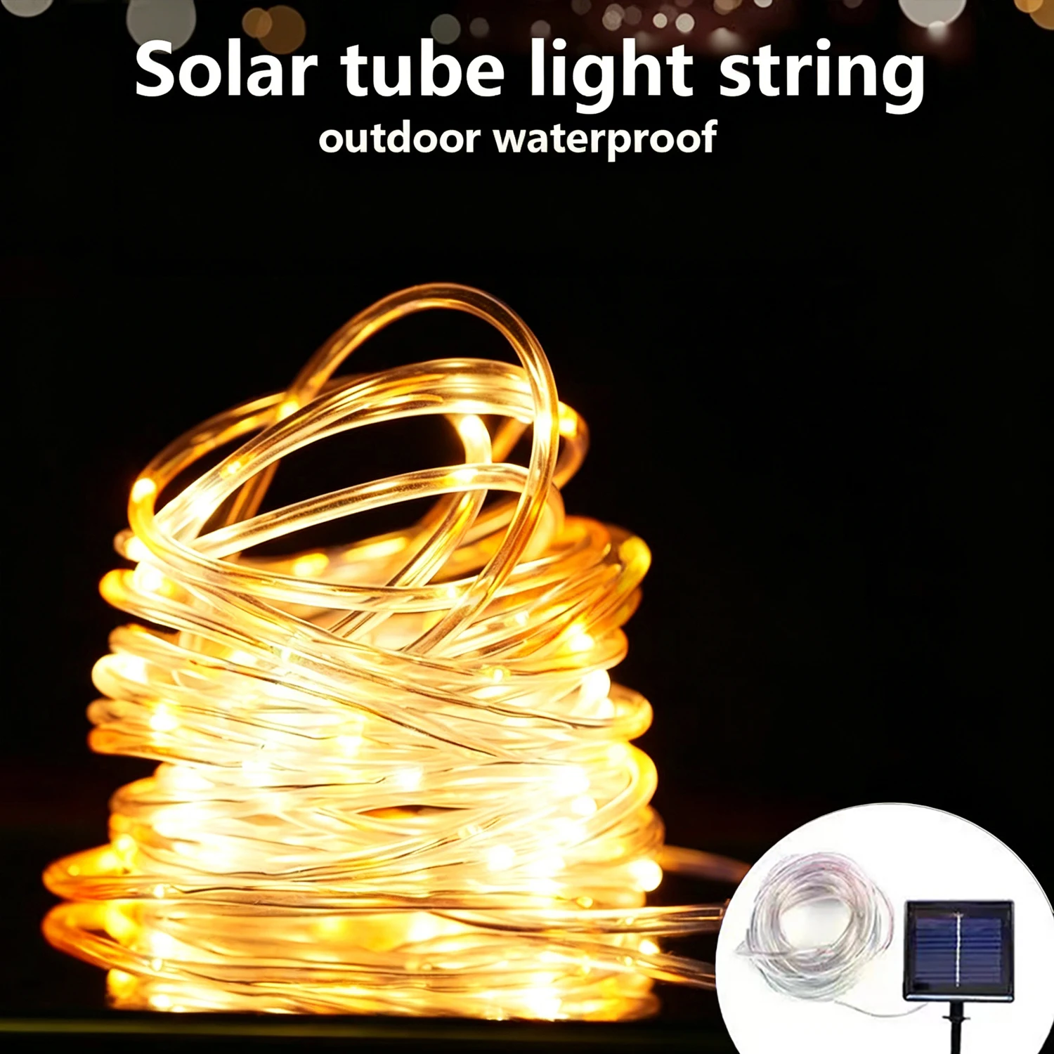 Solar Rope Lights Solar LED Light Path Deck Outdoor Garden Solar String Lights Waterproof Outdoor Lighting Strips 8 Light Modes