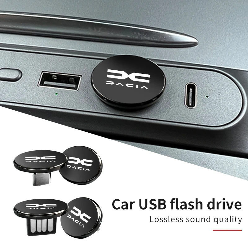 Mini unidad de memoria Flash USB tipo c de Metal con logotipo de coche, 16GB/32GB/64GB, para Dacia Logan Mcv 2 Duster Sandero Lodgy Dokker