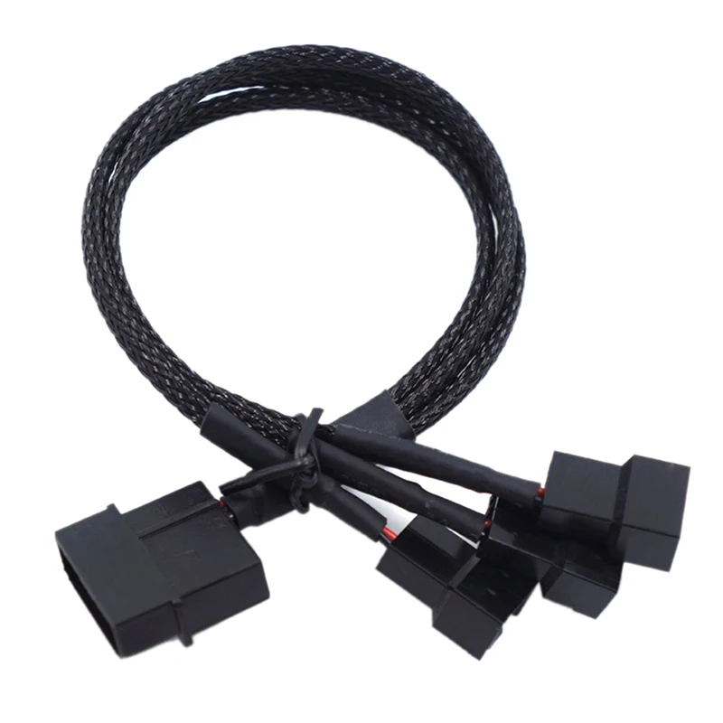 4-Pin IDE Molex to 4-Port 3-Pin/4-Pin Power Plug Cooler Cooling Fan Distributor Power Cord PC Computer Adapter Cord