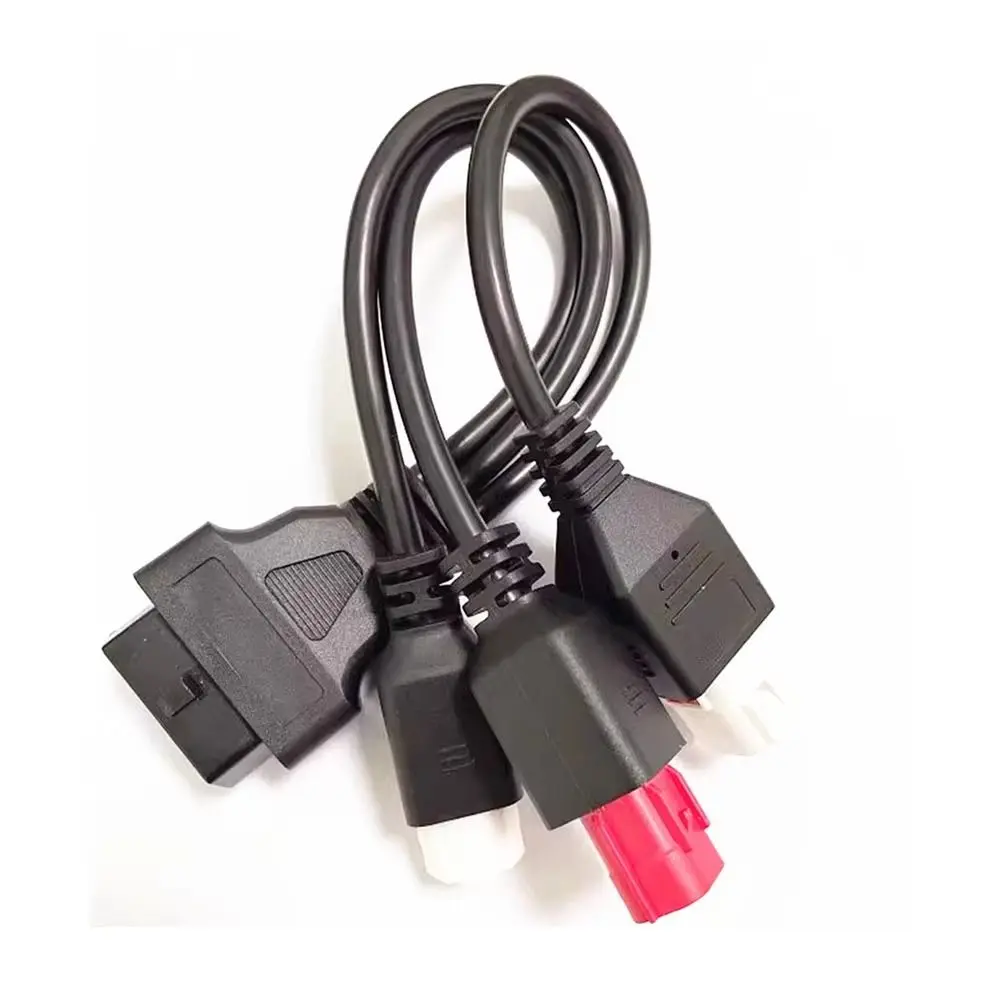 Durable 3 In 1 OBD2 Cable 16Pin Connector Universal OBD2 Extension Cable Adapter Cord Motorcycle