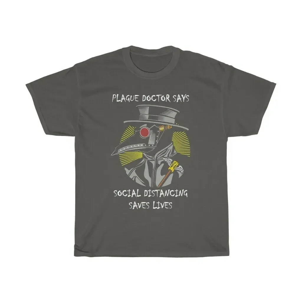 Social Distancing Saves Lives. Plague Doctor T-Shirt. Summer Cotton Short Sleeve O-Neck Mens T Shirt New S-3XL