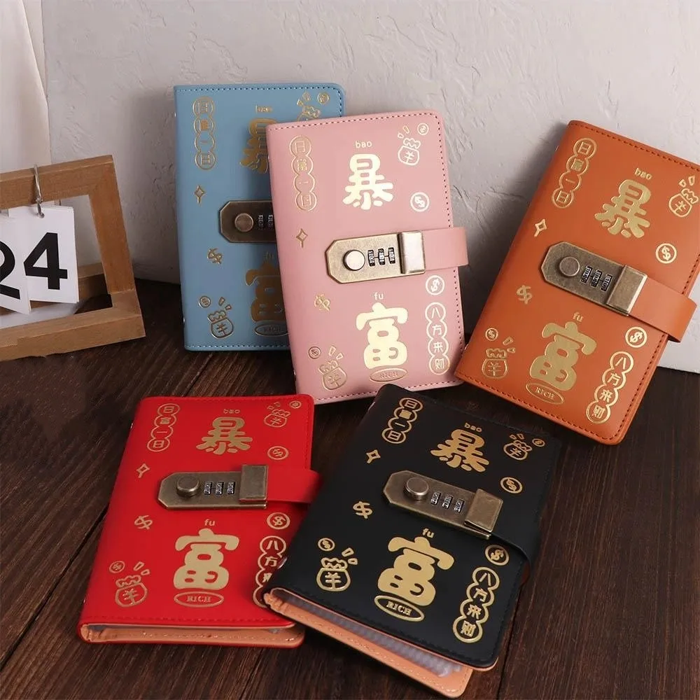 50Sheets Saving Money Binder PU Leather Refillable Budget Binder with Lock Wallet Storage Savings Handbook Planner Organizer