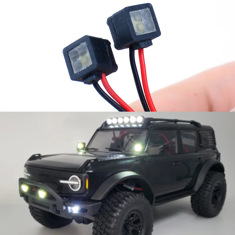 

Светодиодный светильник на передний бампер, универсальный квадратный прожектор для 1/18 RC гусеничного автомобиля Traxxas TRX4-M Defender Bronco, обновленные детали