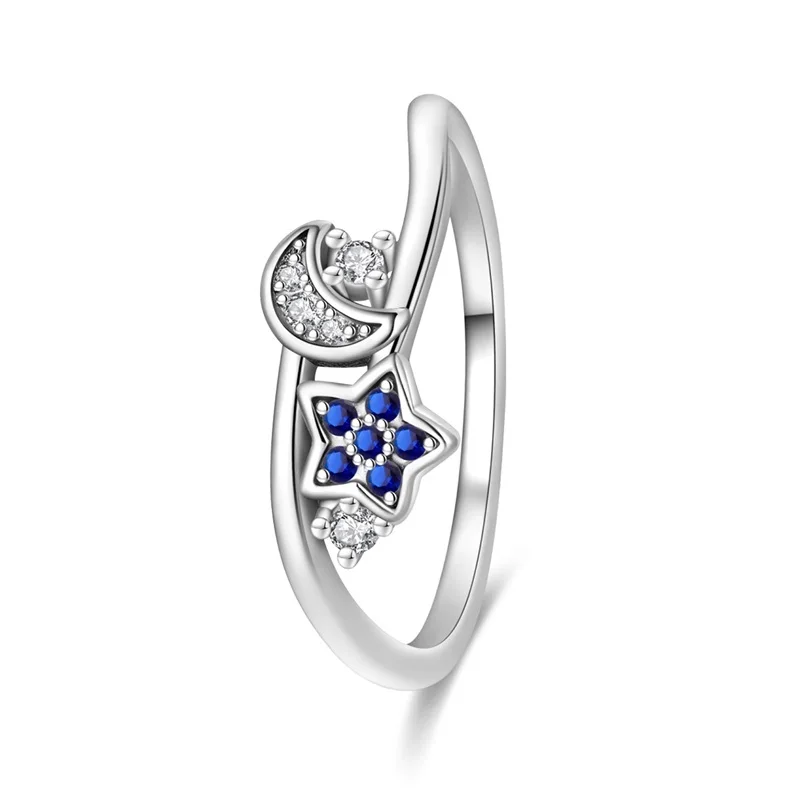 2026 New 925 Sterling Silver Brilliant Star River Ring For Women Fashion Exquisite Birthday Anniversary Jewelry Gifts