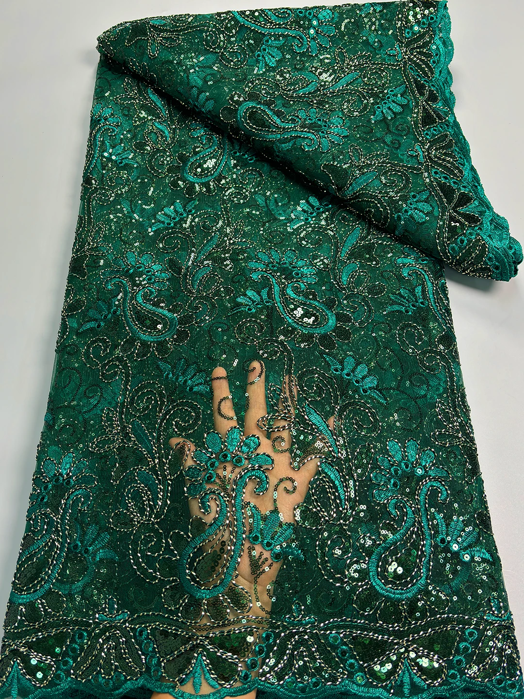 2026-luxury-green-nigerian-lace-fabric-with-sequines-african-net-lace-high-quality-embroidery-for-women's-dress-for-wedding-sew