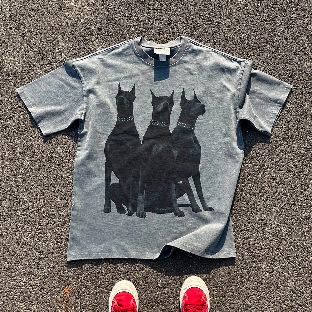 Large Size Dog T-Shirt Short Sleeve round Neck Oversize Fit for Dobermann Dogs Quality Assurance Ten Year Old Store Youth Style