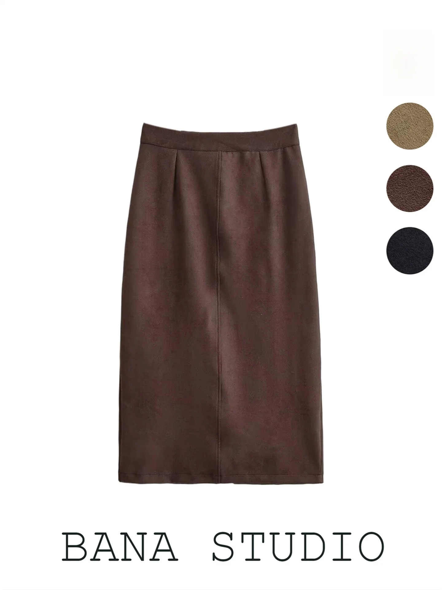 

BANA коричневая замшевая юбка женская асимметричная с высокой талией облегающая юбка с разрезом Ci для поездок на работу повседневная офисная юбка для путешествий