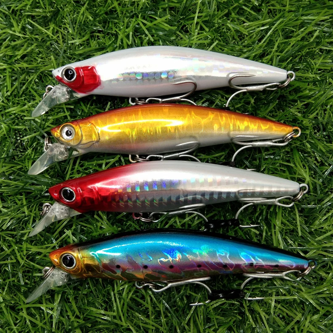 

Swolfy 4pcs 9cm 30g Deep Dive Minnow Lure Sinking Hard Bait for Bass Trout wobbler crank bait Multiple Colour Minnow