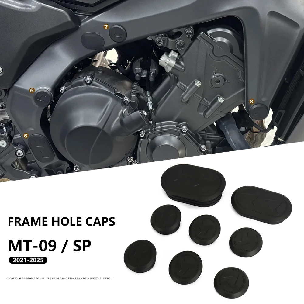 

Motorcycle Accessories For YAMAHA MT09 MT 09 MT-09 SP 2021 2023 2024 2025 Frame Hole Cover Caps Plug Decorative Frame Cap Set ﻿