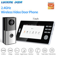 2.4G TFT Tuya Wireless Video Door Phone Intercom Doorbell Home Security Camera no-wired 7Inch Monitor Villa Intercom Lock System