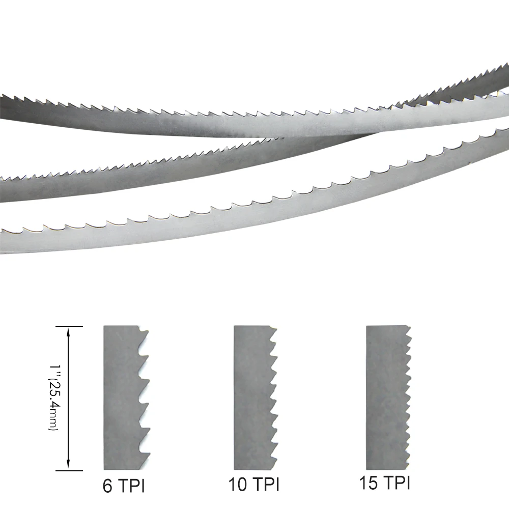 TASP 2pcs 1400mm Band Saw Blade 1400x6.35x0.35mm Woodworking Bandsaw Tools for 8'' Draper Scheppach Einhell TH-SB200 TPI 6 10 15