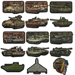 Embroidery Patch Armored Vehicle Tank Outdoor Tanks Decorative PVC Rubber Patches For Clothing Accessory Hat Shoulder Appliques