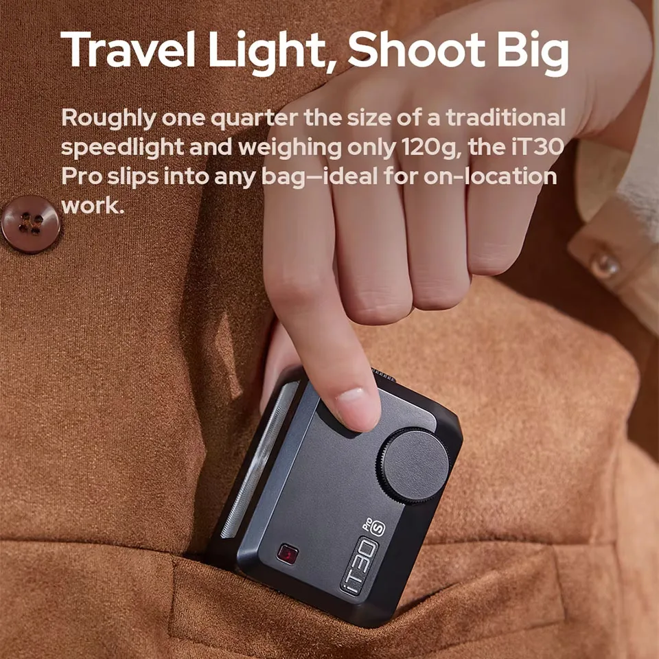Godox IT30Pro Mini Camera Flash Light 2.8' Touchscreen Pocket Flash TTL Auto-Exposure 2.4G Wireless on Camera Flash