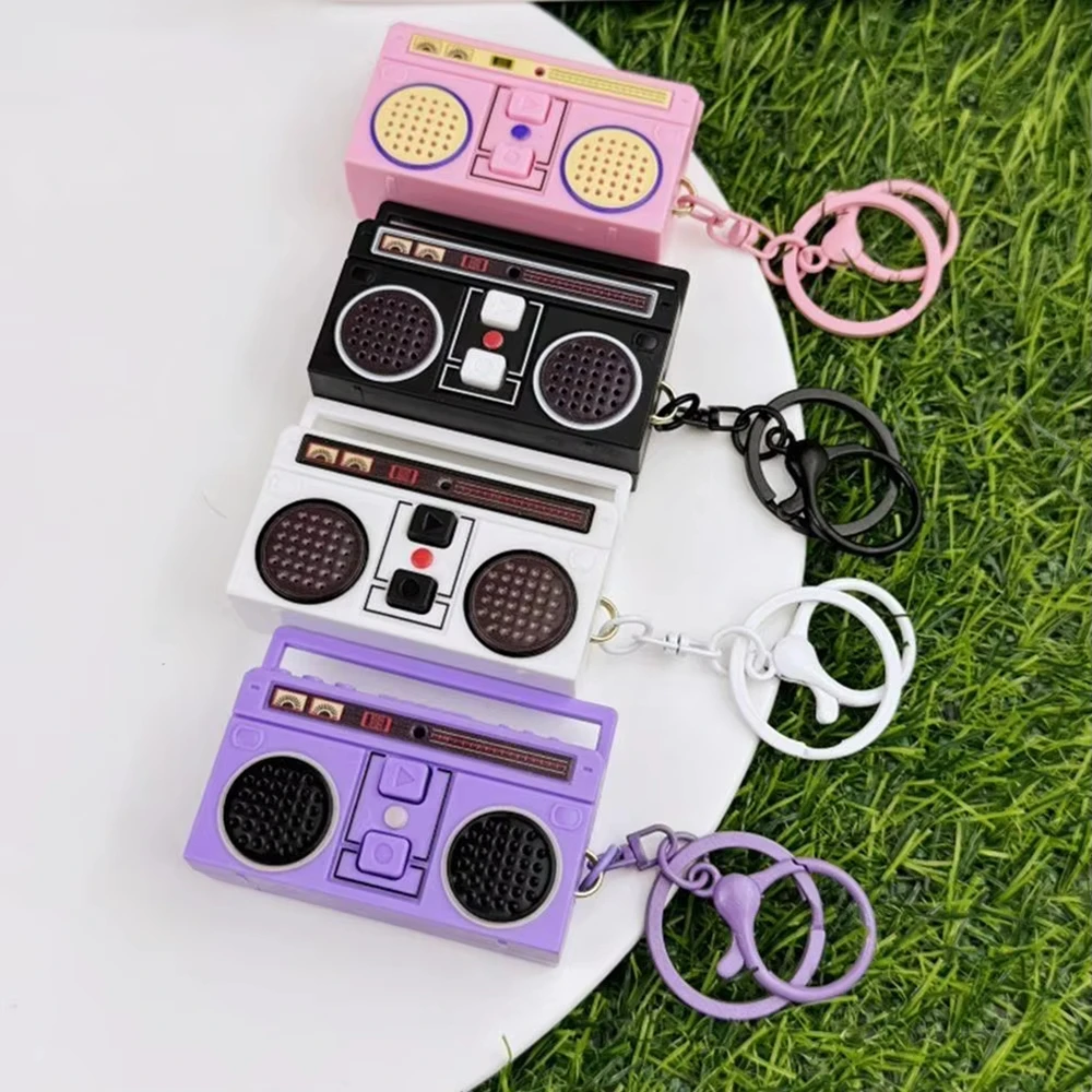 Mini Retro Radio Keychain Can Record And Play Fun Music Box Pendant Personalized Keychain Couple Gift Bag Pendant For Girlfriend