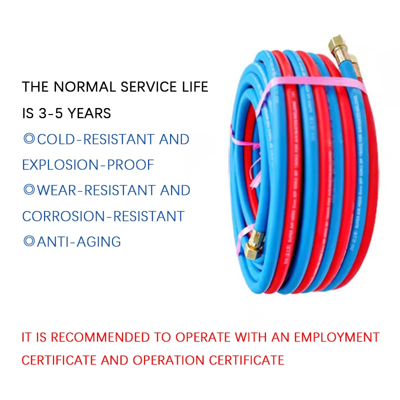 Industrial 8MM oxygen acetylene two-color tube conjoined tube high-pressure oxygen tube welding and cutting gas pipe