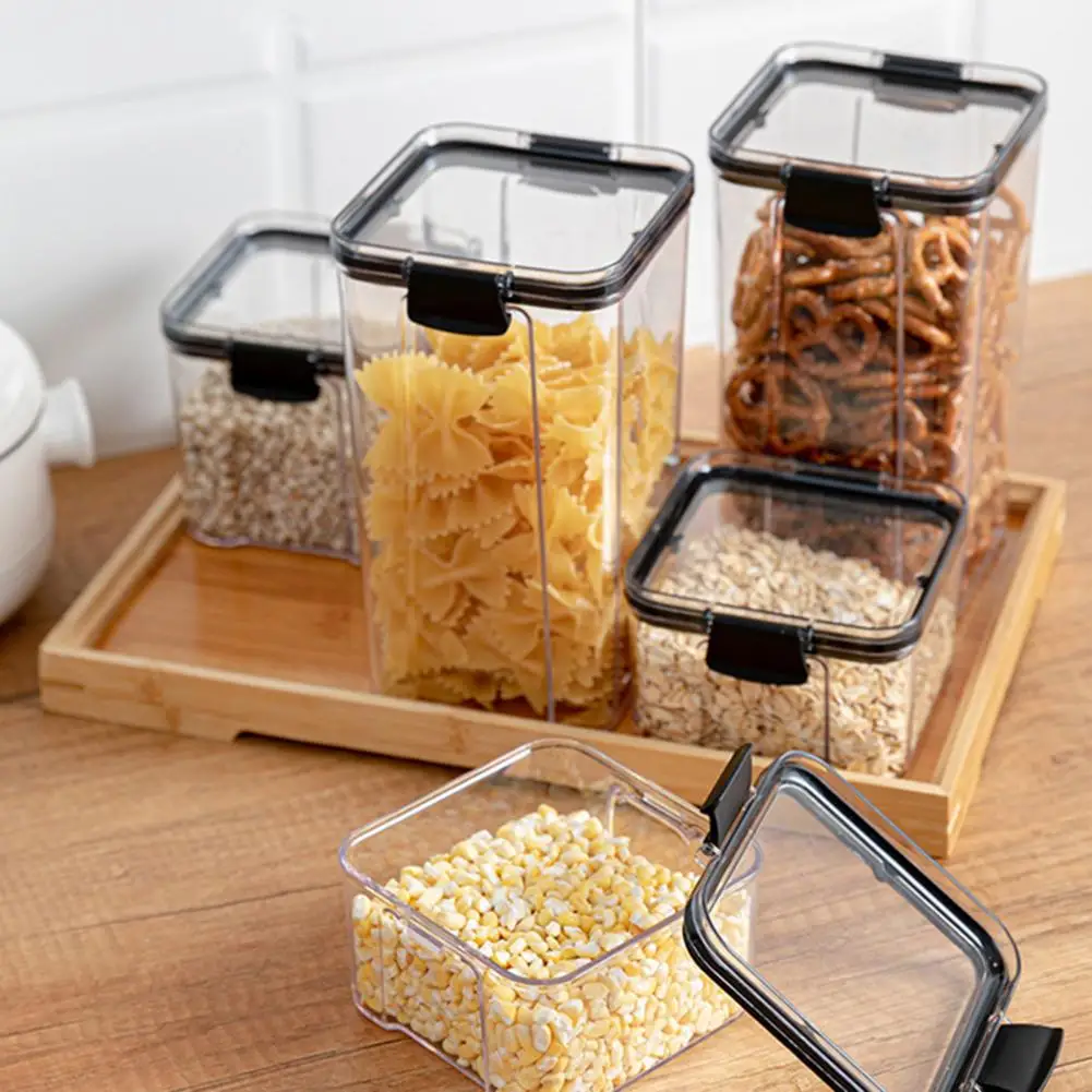 

Transparent Sealed Jar Set Storage Jars Set of 5 Stackable Food-grade Bpa Free Sealed Jars for Dry Food Storage for Cereal