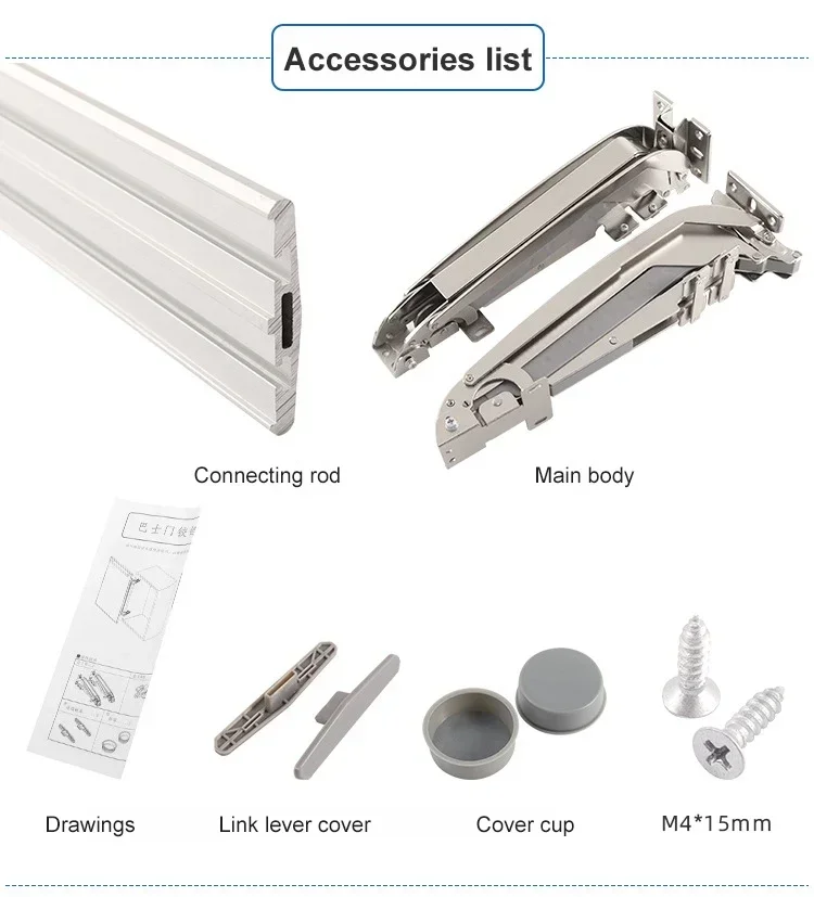 Sistema di chiusura morbida Bus scorrevole laterale Porte dell'armadio laterali verticali nascoste Cerniere dell'armadio con angolo di apertura di 180 gradi