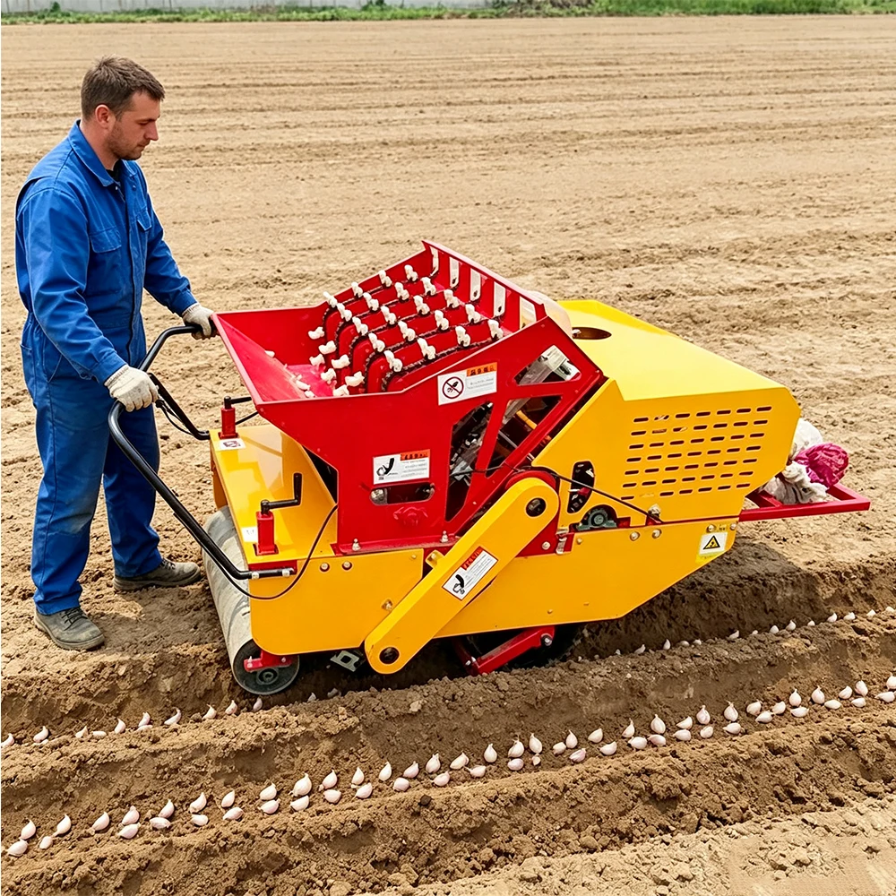 Automatic Self Propelled Garlic Planter Machine Multi Row Seeder Machine Planting Equipment