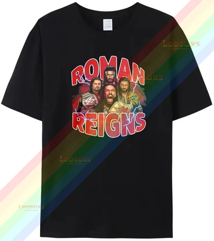 2024 Men's Wrestling Roman Reigns Cotton T-Shirt Women's WWE Trendy Printed Short Sleeve S-6XL Loose FitNO1