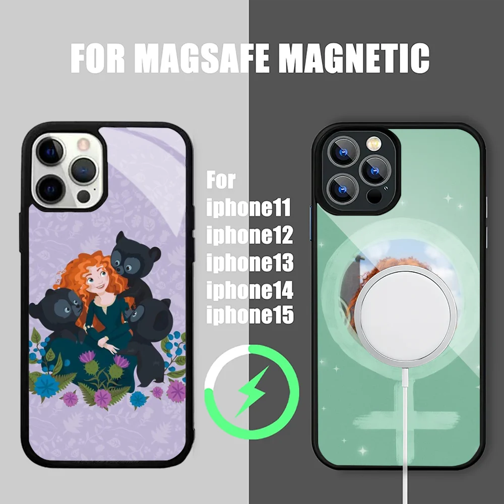 B-Brave M-Merida D-disney Phone Case For IPhone 15 14 13 Pro Max 11 12 Mini Alex Mirror For Magsafe Wireless Charging Cover