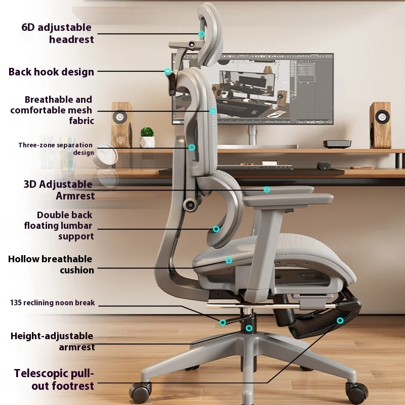 Ergonomic Office Chair High Back Mesh Swivel Computer Chair Home Office Desk Chairs with Wheels Lumbar Support