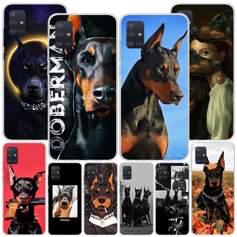 Black Dachshund Doberman Phnoe Case for Samsung Galaxy A51 A50S A71 A70 A41 A40 A31 A30 A21S A20S A10S A21S A6 A7 A8 A9 Cover Co