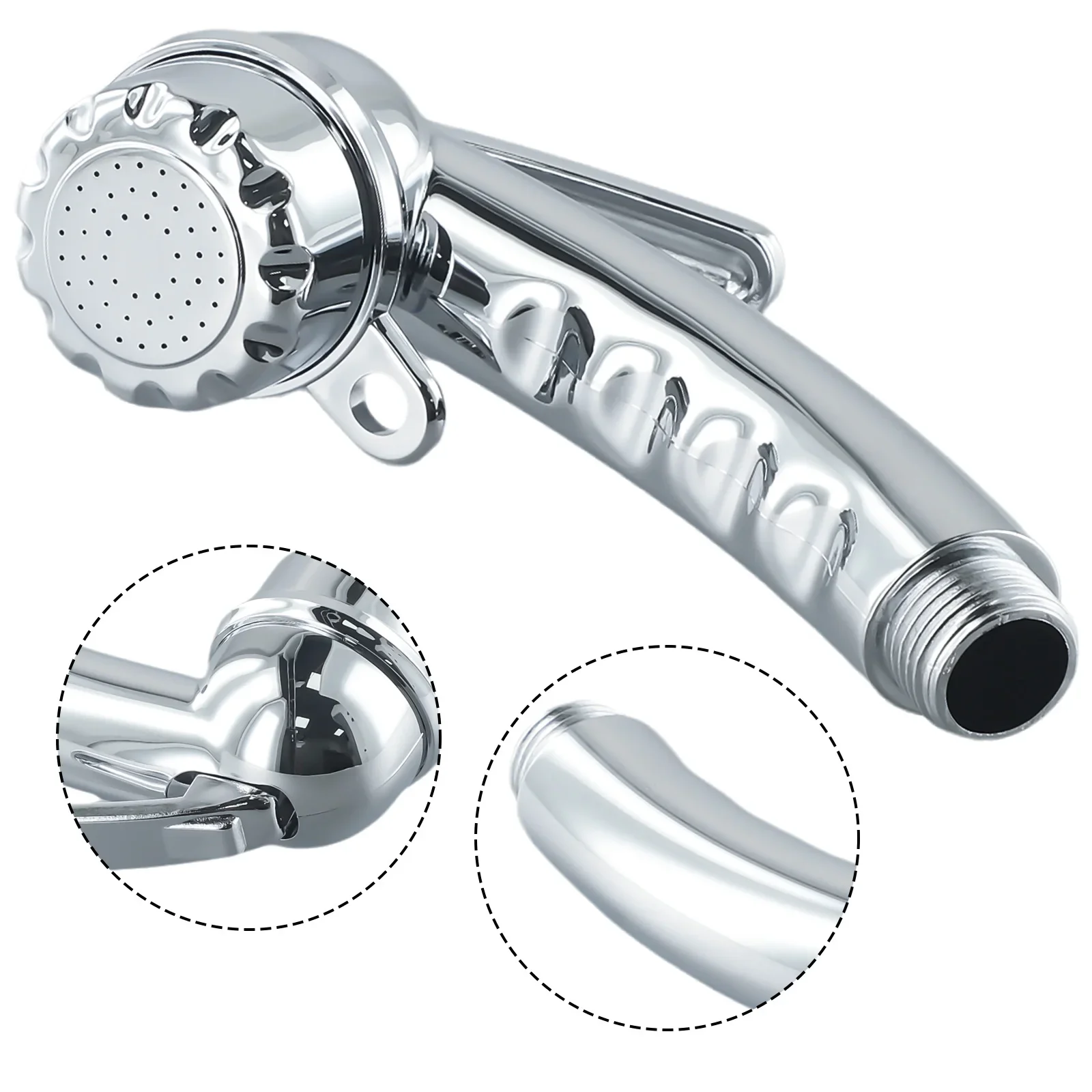 Upgrade Your Shower Experience with this 12'' Shower Head Start/Stop Button, Chrome Colored, 1/2'' Connection, Retaining Eye