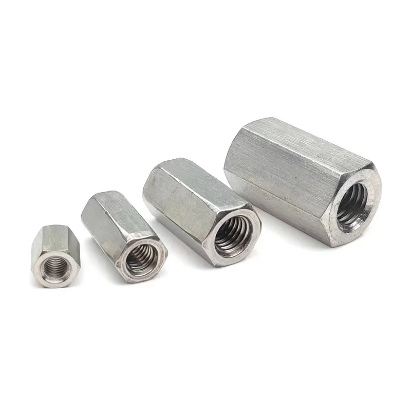 5PCS M12*1.5 Fine thread Hex rod extend coupling nut304 Stainless steel Lead screw connect nut M12*20/30mm