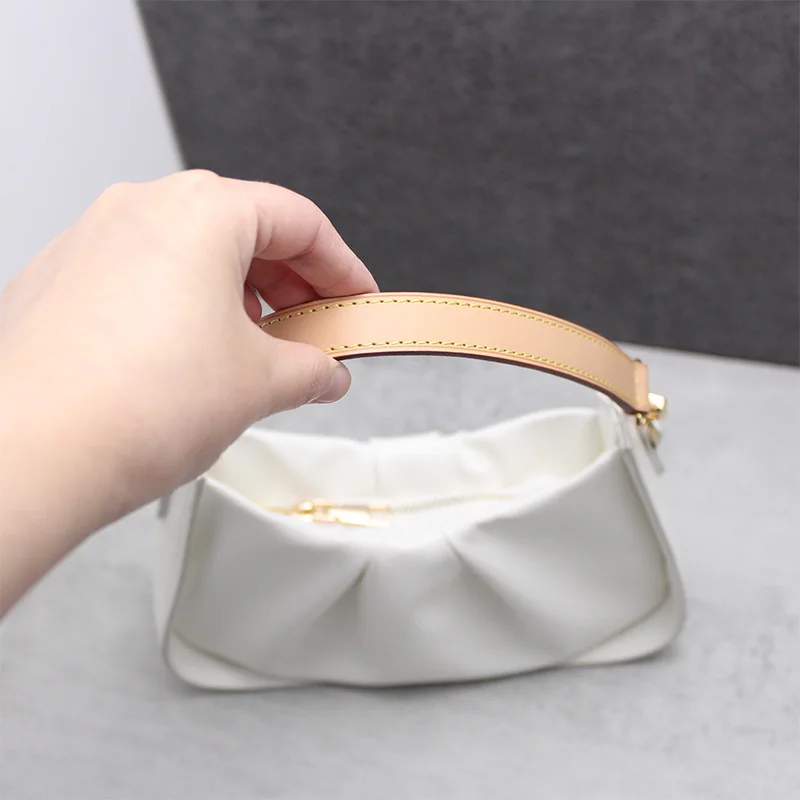 Handbag Handle Short Bag Strap Genuine Leather Shoulder Strap Luxury Design Bucket Bag Beeswax color bag Strap Bags Accessories