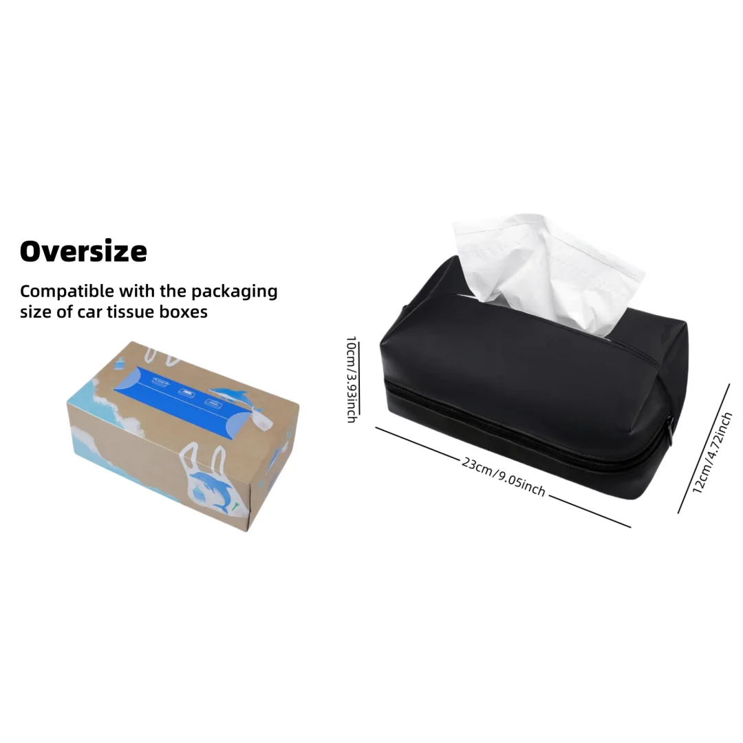 Car Tissue Box, (Large - One Size) Sunshade Seatbackrest Hanging Tissue Box, Car Armrest Box, Car Storage and Organizing Accesso