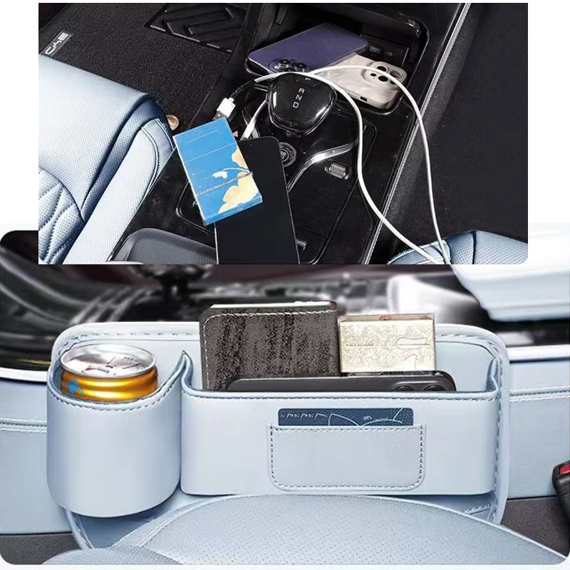 ل BYD النورس دولفين ميني 2023 2024 مقعد السيارة الفجوة صندوق تخزين متعدد الألوان مع حامل الكأس حامل البطاقة الديكور الداخلي #3