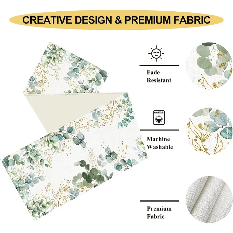 Summer Floral Pattern Tablecloth Boho Chic Wildflower Table Runner Polyester Tablecloth Office Home Party Decor 33.02 X 182.88cm